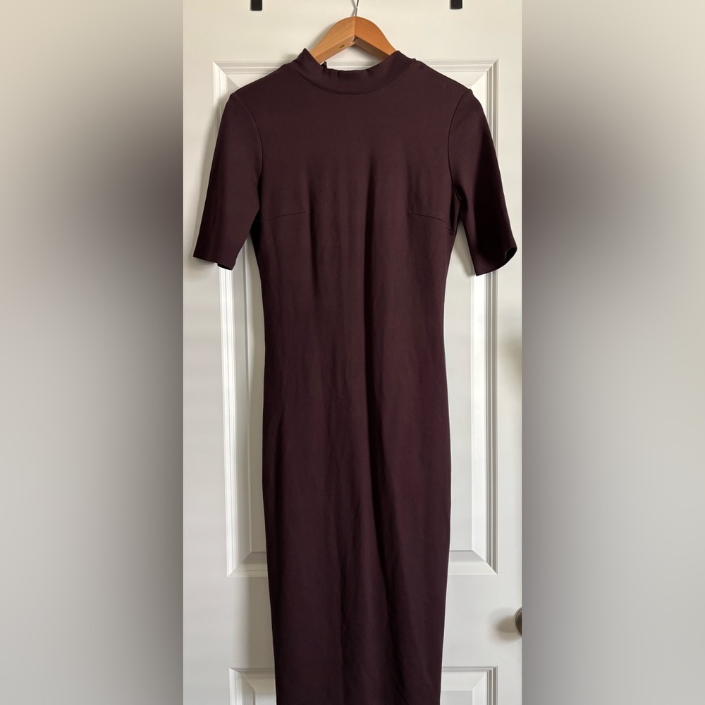 Who What Where High Mock Neck Bodycon Midi Dress small‎